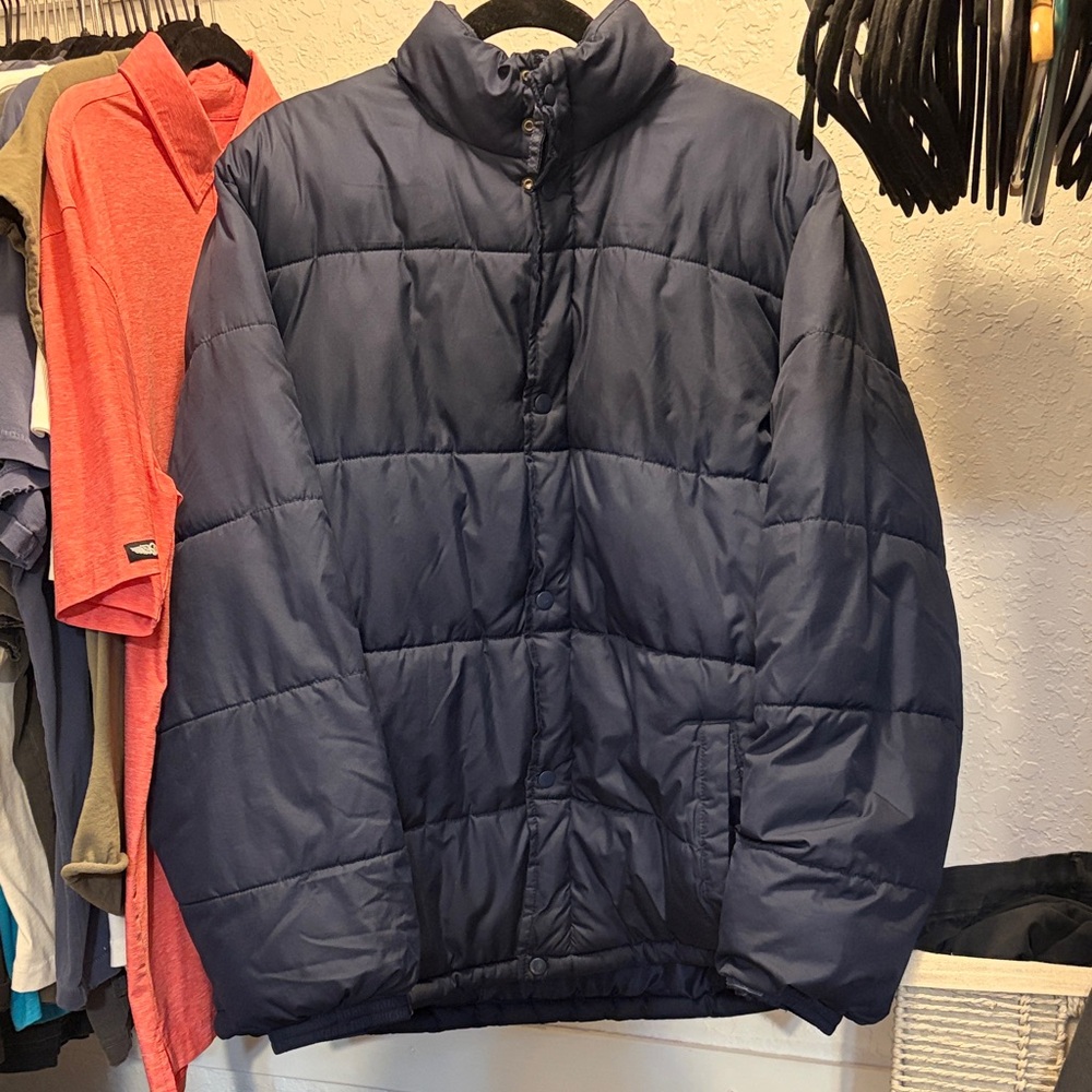 Men's Navy Blue Old Navy Puffer Jacket Y2K